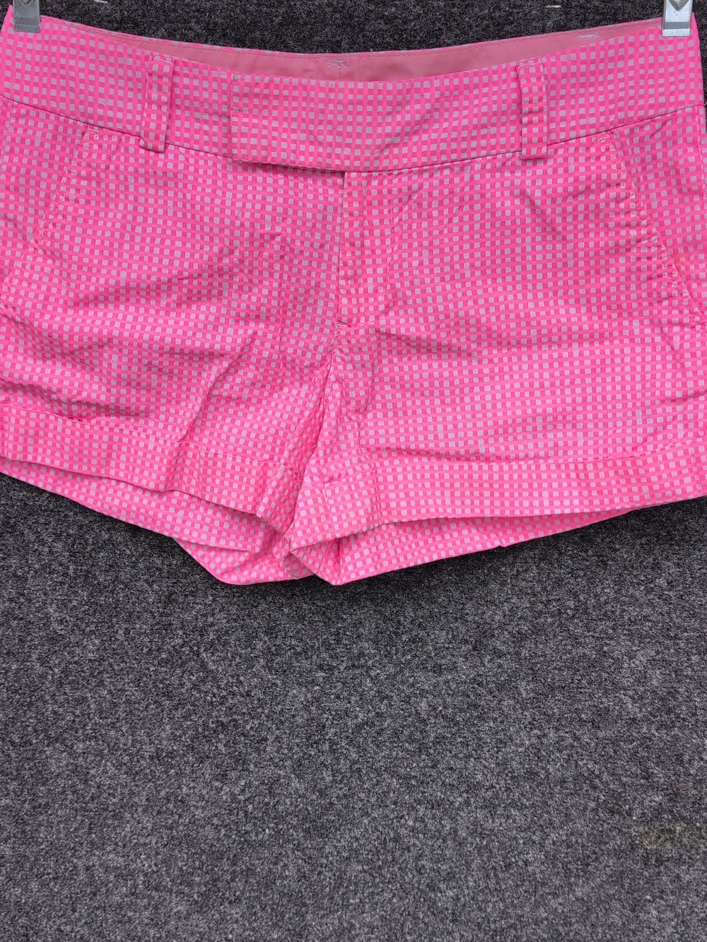 Lilly Pulitzer Barclay Shorts Size 8 Pink White Gingham Check Cuffed Preppy